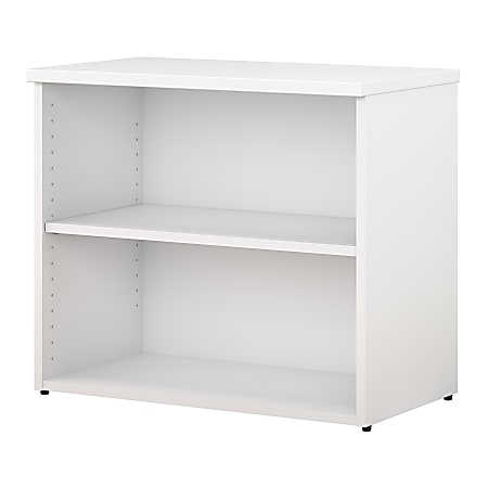 Bush Business Furniture 400 Series 2 Shelf Bookcase, White, Standard Delivery