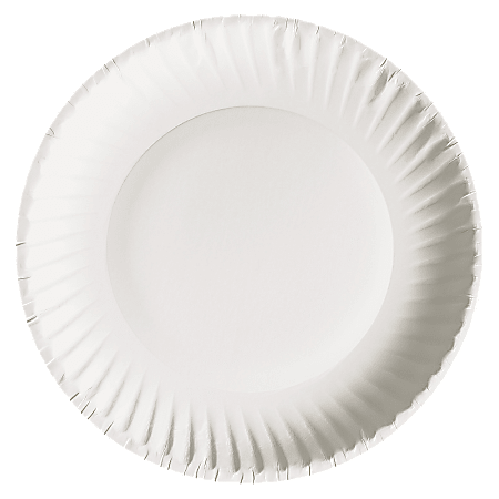 AJM Packaging Gold Label Coated Paper Plates 9 inch Dia White 100 Pack 10 Packs Carton