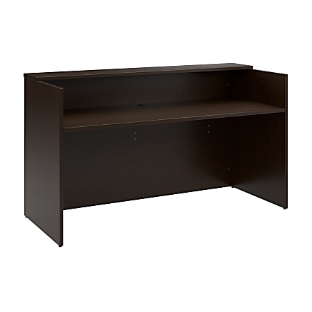 Bush Business Furniture Arrive 72"W Reception Desk With Shelf, Mocha Cherry, Standard Delivery