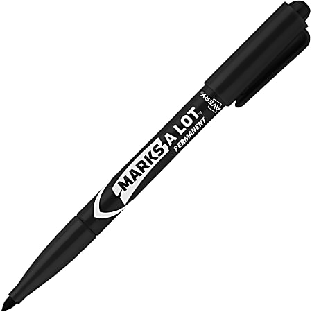 Avery® Marks-A-Lot® Pen-Style Permanent Markers, Fine Point, Black, Pack Of 12
