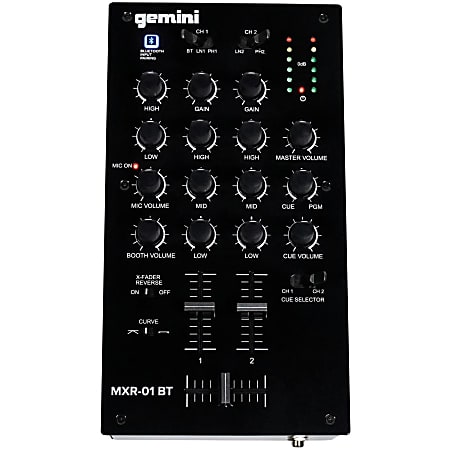 gemini MXR-01BT 2-Channel Professional DJ Mixer with Bluetooth