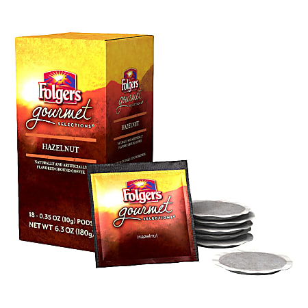 Folgers® Gourmet Selections Single-Serve Coffee Pods, Hazelnut, Carton Of 18