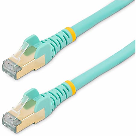 StarTech.com 8ft Aqua Cat6a Shielded Patch Cable - Cat6a Ethernet Cable -  Aqua