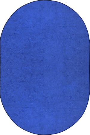 Joy Carpets® Kids' Essentials Oval Area Rug, Endurance™, 7-1/2' x 12', Royal Blue