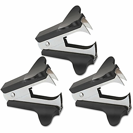 Universal Staple Remover - Plastic, Steel - Black - Comfortable Grip - 3 / Pack