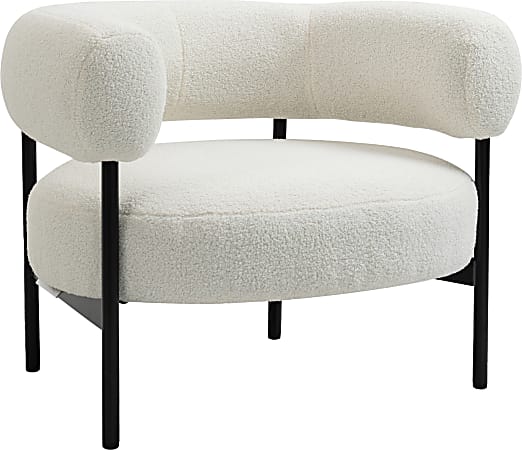 Glamour Home Ayuka Boucle Accent Chair, White