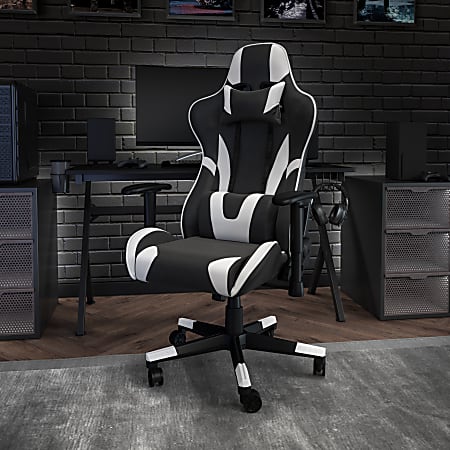 White leather gaming on sale chair