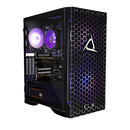CLX SET TGMSETRTM1649BM Gaming Desktop PC, AMD Ryzen 7, 16GB Memory, 3TB Hard Drive/500GB Solid State Drive, Windows® 10 Home