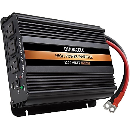 Duracell 1200W Power Inverter - Input Voltage: 12 V DC - Output Voltage: 115 V AC