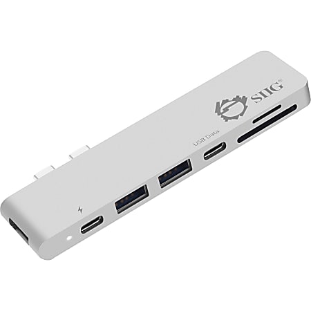 SIIG Thunderbolt 3 USB-C Hub HDMI with Card Reader &amp; PD Adapter - Silver
