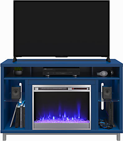 Ameriwood Home Lumina 48 Fireplace TV Stand Navy ODP Business Solutions