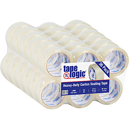 Tape Logic® #350 Industrial Acrylic Tape, 3" Core, 2" x 55 Yd., Clear, Case Of 36