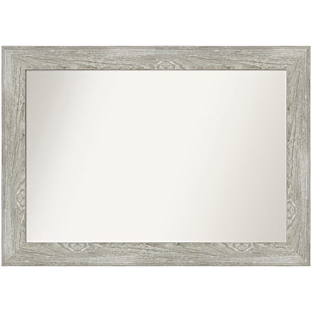 Amanti Art Non-Beveled Rectangle Framed Bathroom Wall Mirror, 30” x 42”, Dove Graywash