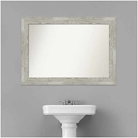 Amanti Art Non Beveled Rectangle Framed Bathroom Wall Mirror 30 x 42 ...