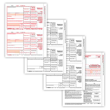 ComplyRight® 1099-DIV Tax Forms Set, 4-Part, Copy A/B/C And/Or State, Laser, 8-1/2" x 11", White, Pack Of 10 Forms