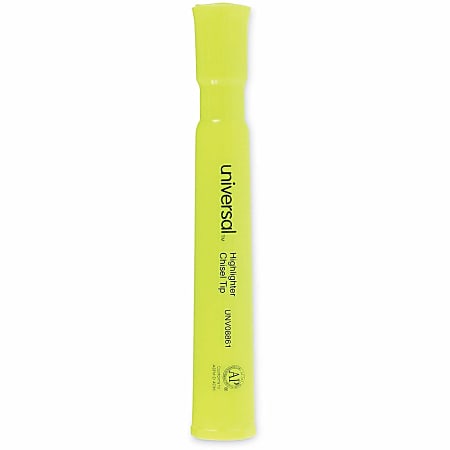 Universal Highlighter - Fluorescent Yellow Ink - Yellow Barrel - 1 Dozen