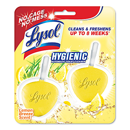 LYSOL® Brand Hygienic Automatic Toilet Bowl Cleaner, Lemon Breeze, 2/Pack