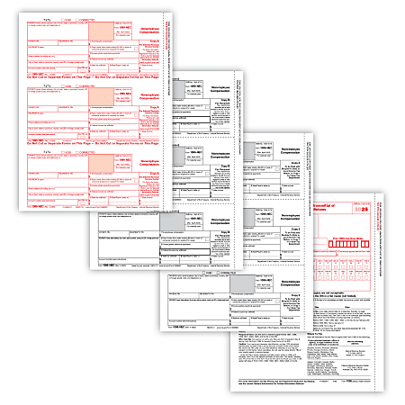 ComplyRight® 1099-NEC Tax Forms Set, 4-Part, 3-Up, Copies A/B/C, 8-1/2" x 11", Pack Of 50