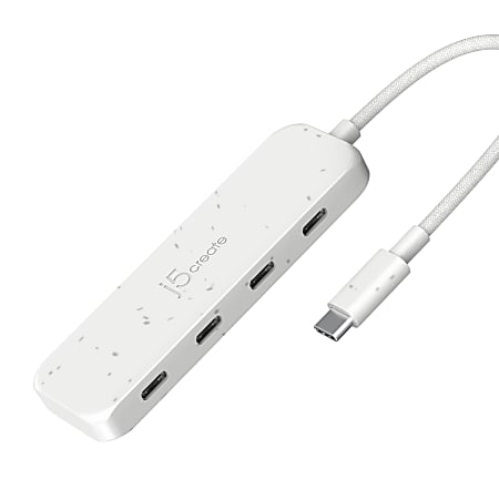 j5create USB-C To 4-Port Type-C Gen 2 Hub, Pure White, JCH345EW