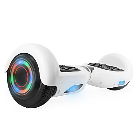 AOB Hoverboard With Bluetooth® Speakers, 7”H x 27”W x 7-5/16”D, White
