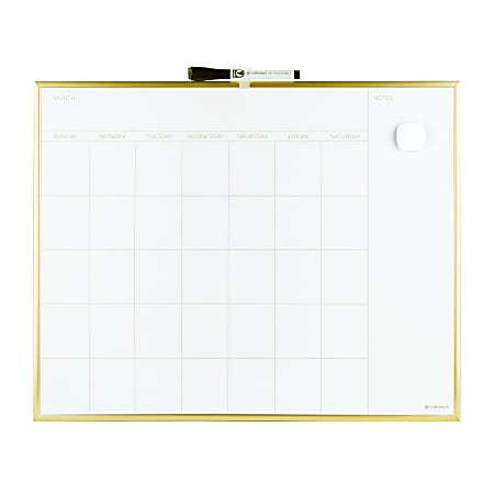 U Brands® Magnetic Dry-Erase White Calendar Whiteboard, 16"