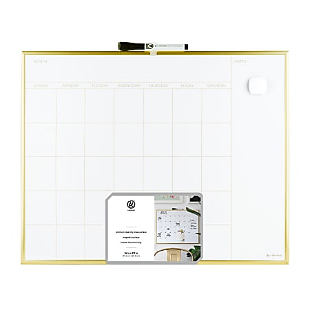 U Brands Magnetic Dry Erase White Calendar Whiteboard 16