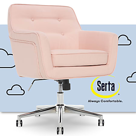 Serta Ashland Memory Foam & Twill Fabric Home Office Chair Blush