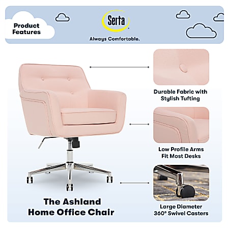Serta ashland task chair blush pink hot sale