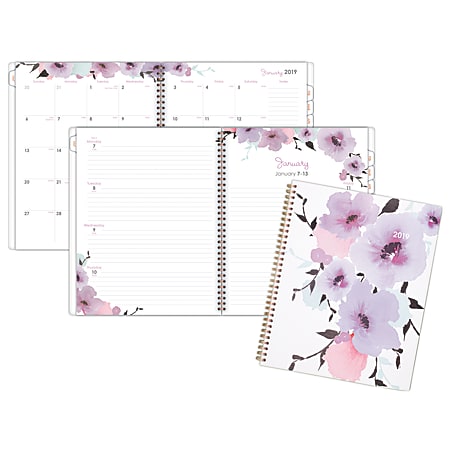 Cambridge® Weekly/Monthly Planner, 8 1/2" x 11", Mina, January 2019 to December 2019