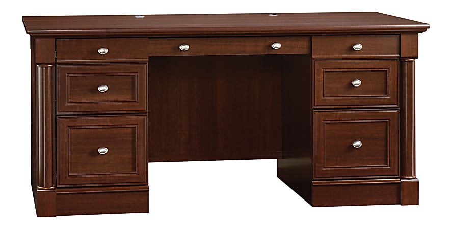 Sauder® Palladia 66"W Executive Computer Desk, Select Cherry
