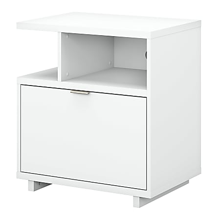 kathy ireland® Home by Bush Furniture Madison Avenue 28"W Lateral 1-Drawer File Cabinet With Shelves, Pure White, Standard Delivery