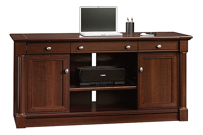 Sauder® Palladia 62"W Computer Credenza With Slide-Out Computer Desktop, Select Cherry