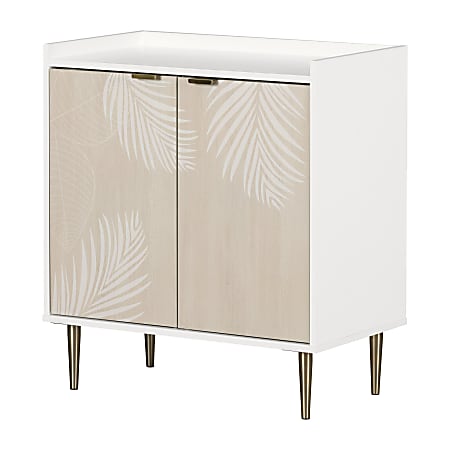 South Shore Maliza 28-3/4”W Storage Cabinet, White/Natural