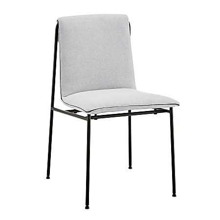 Eurostyle Ludvig Fabric Side Chairs, Light Gray/Black, Set Of 2 Chairs