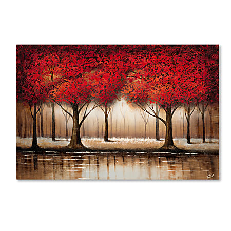 Trademark Global Parade Of Red Trees Gallery-Wrapped Canvas Print By Rio, 35"H x 47"W