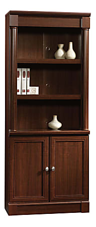 Sauder® Palladia 71 7/8"H 5-Shelf Traditional Library With Doors, Cherry/Medium Finish, Standard Delivery