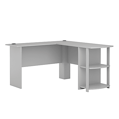 Ameriwood™ Home Dakota 51"W L-Shaped Computer Desk With Bookshelves, Dove Gray