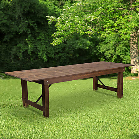 Flash Furniture Rectangular Pine Folding Farm Table, 30&quot;H