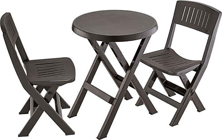 Rimax 3-Piece Breakroom/Lunch Room Table and Chairs Set, Espresso