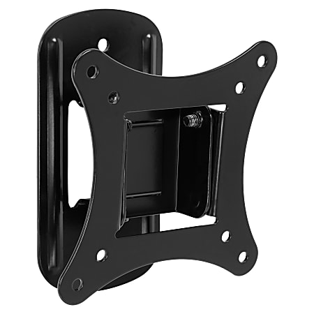 Mount-It! Single Stud Tilt And Swivel TV Wall Mount For Screens Up To 32", 2-3/4”H x 5”W x 6”D, Black