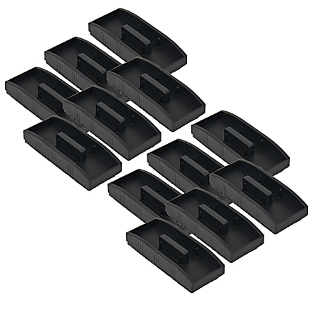 Charles Leonard Magnetic Whiteboard Erasers, 5 1/4" x 2", Black, Pack Of 12