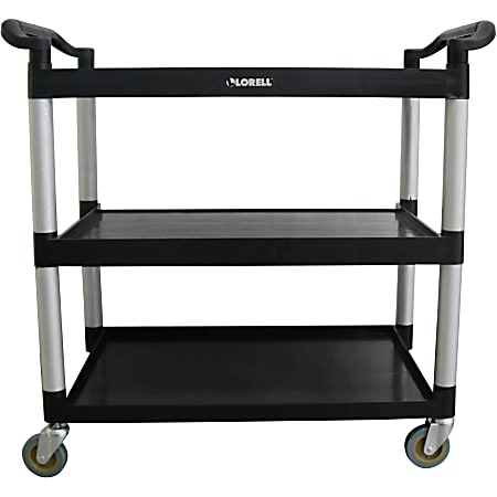 Lorell X-tra Utility Cart - 3 Shelf - Dual Handle - 300 lb Capacity - 4 Casters - 4 Lorell X-tra Utility Cart - 3 Shelf - Dual Handle - 300 lb Capacity - 4 Casters - 4