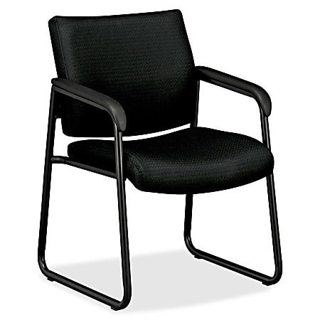 basyx by HON® VL443 Guest Chair With Arms, 32 3/4"H x 24"W x 25"D, Black Frame, Black Fabric