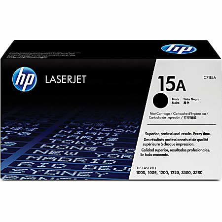 HP 15A Black Toner Cartridge, C7115A