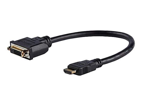 StarTech.com 8in (20cm) HDMI to DVI Adapter, DVI-D to HDMI (1920x1200p), 10 Pack, HDMI Male to DVI-D Female Cable, HDMI to DVI Cord, Black