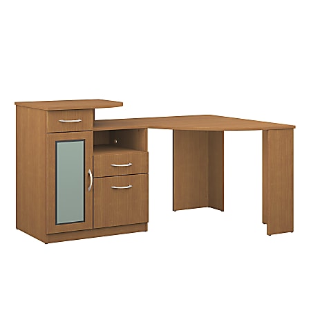 Bush Vantage 48" Corner Desk, 35 1/2"H x 58 3/5"W x 38 1/2"D, Light Dragonwood, Standard Delivery Service