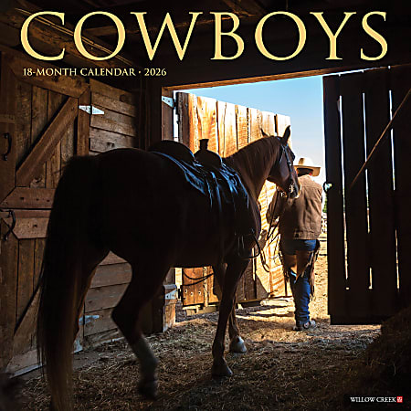 2026 Willow Creek Press Sports Monthly Wall Calendar, 12" x 12", Cowboys, January To December, 50880