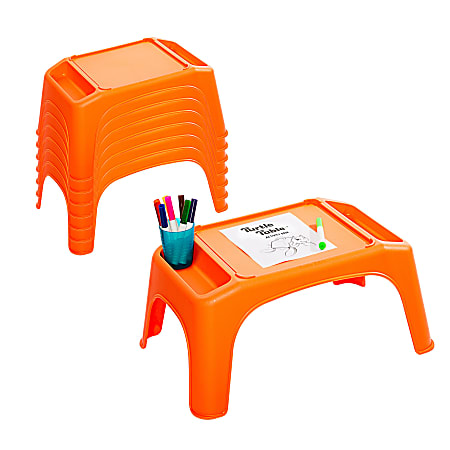 LapGear® Turtle Table Kids Activity Lap Desk Tray, Orange, 8-Pack