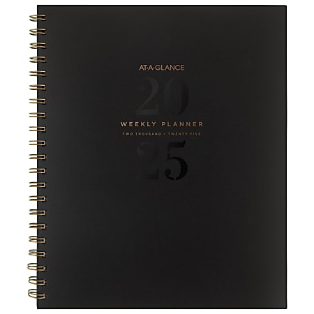 2025 AT-A-GLANCE® Signature Lite Weekly/Monthly Planner, 8-1/2" x 11", Black, January To December, YP905L05