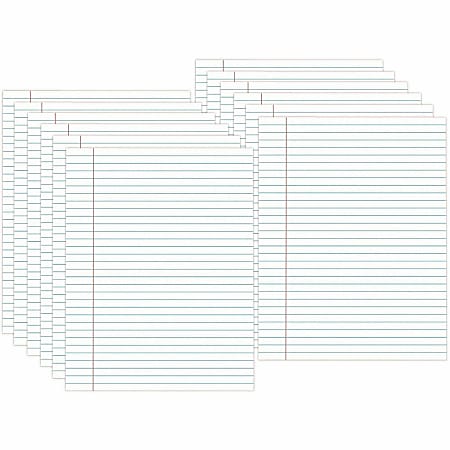 Universal 11000 Writing Pad - 50 Sheet - 16lb - Wide Ruled - Letter 8.5" x 11" - 12 / Pack - White